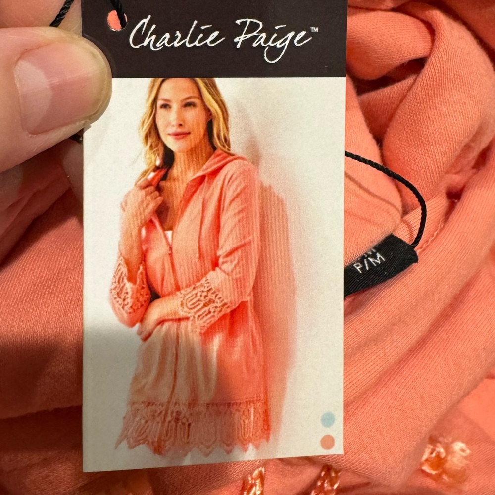 NWT Charlie Paige Hoodie coral small/ medium